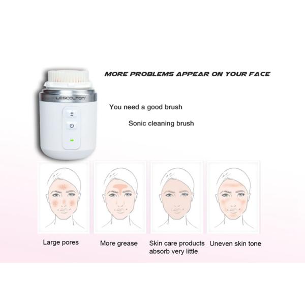 Electric Ultrasonic Facial Cleansing Brush Waterproof Face Deep Cleaning Cleanser Massager