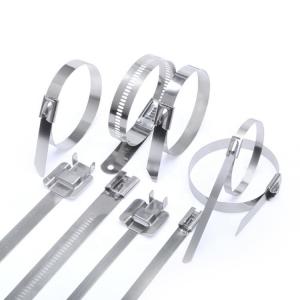 China 4.6*300mm Industrial Cable Zip Ties Stainless Steel SS304 on sale
