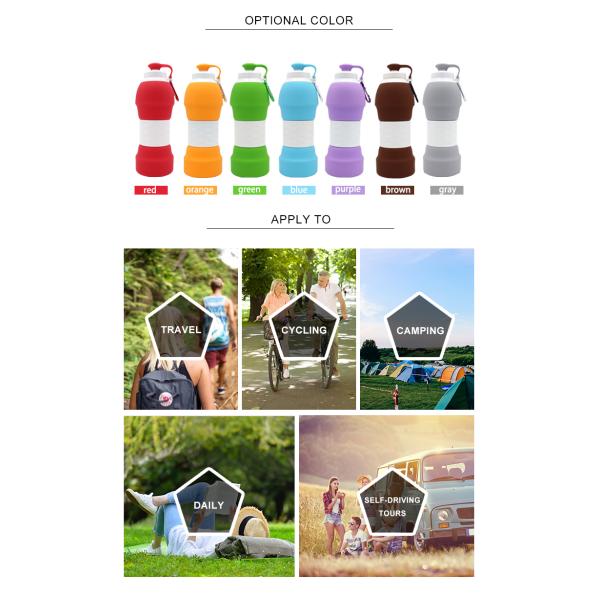 20.4 Floz Filter Collapsible Silicone Water Bottles