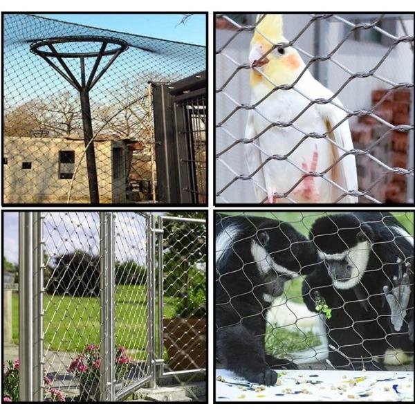 Ss 304 316 Stainless Steel Rope Mesh For Bird Cable Wire Mesh