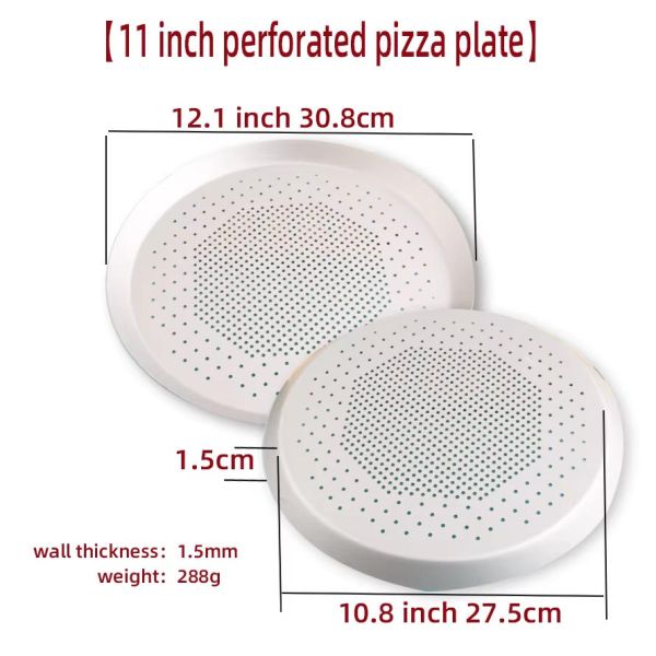 11-inch Perforated Pizza Pan Hard Anodized Non Stick Pizza Baking Pan Round Thickened 1.5mm Non Baking Pan