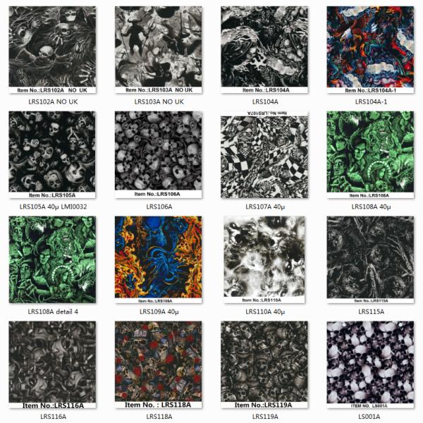 50cm 80cm 100cm Width Crackproof PVA Skull Hydro Dip Film