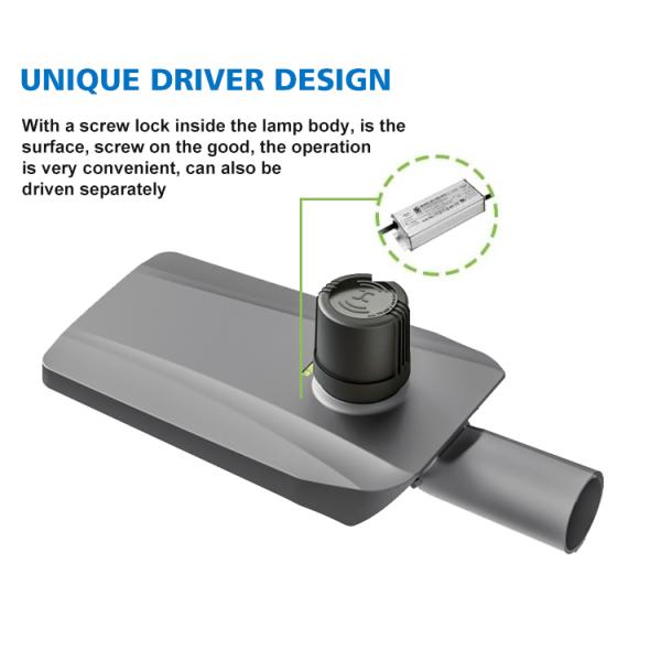 Easy Installation Unique Detachable Driver Ip66 Die-Cast Aluminum 60w 100w 150w 200w Light Control Integrated Led Street Light