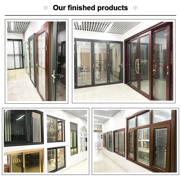 Grandsea Factory Direct High Quality Porte Wooden Grain Waterproof External Aluminum Sliding Double Tempered Glass Doors