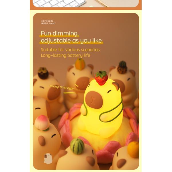 Custom Logo Capybara Kids Gift Bedroom Sleeping Cute Soft Lamp Color Gradient Dog Silicone Night Light