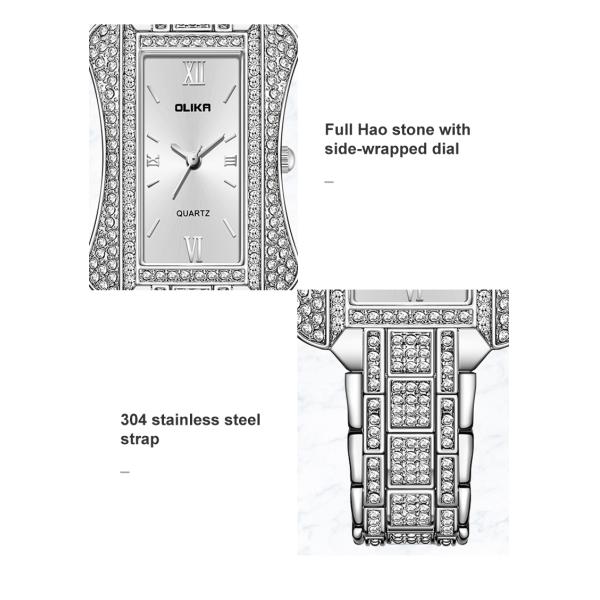 Women Square Alloy 3ATM Fashion Quartz Watches With Diamond