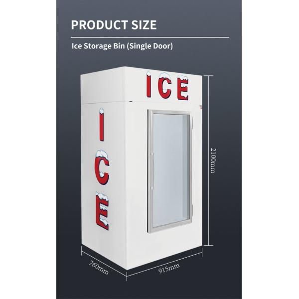 Stainless Steel Outdoor Ice Merchandiser PVC Popsicle Display Freezer R404a