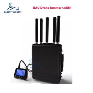 China Waterproof UAV Drone Signal Jammer IP55 1.5km Manpack Built In Battery on sale