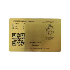 Quality QR Code Metal Membership Card Brass Black Printing Brushed for sale