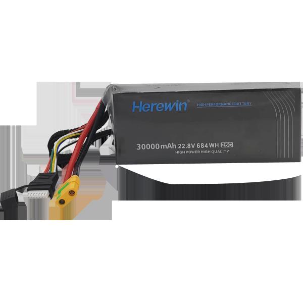 22.8V 30000mAh High Voltage Uav Battery PackPouch Cell Herewin 6S1P Drone Battery