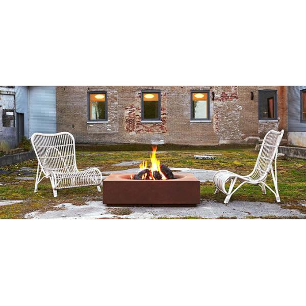 3mm Thick Weathering Steel Square Metal Fire Pit Firewood Burning