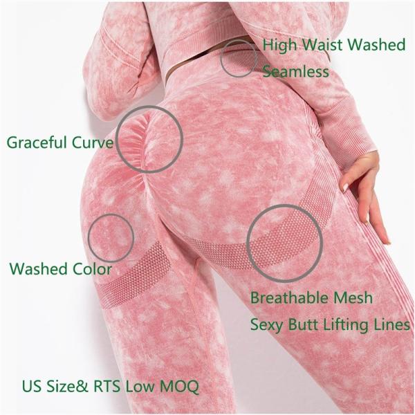 Washed Gym Scrunch Butt Leggings Seamless Big Booty Workout Gym Pants