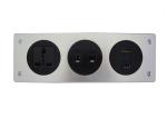 Black / Silver Desktop Power And Data Outlets For Workstation With Universal