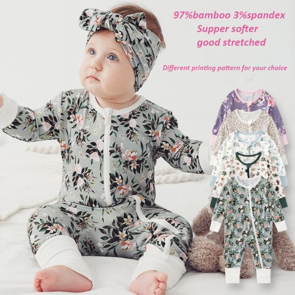 In Stock 2023 Bamboo Viscose Baby Sleep Rompers Organic Bamboo Baby Romper Newborn Reverse Zipper Jumpsuit Toddler Zip B