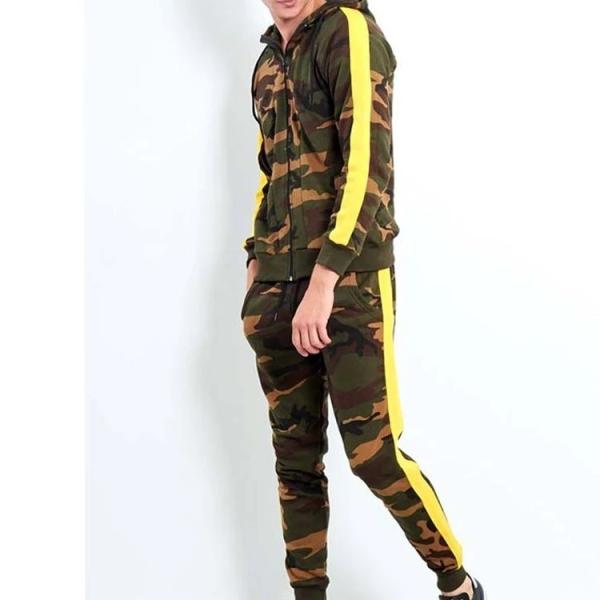 Camouflage Style Mens Hoodie Tracksuit Set Sweatsuit With Private Label