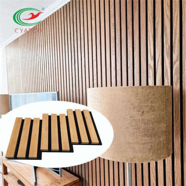 Fireproof Slatted Timber Wood Sound Panels Thickness 21mm Harmless