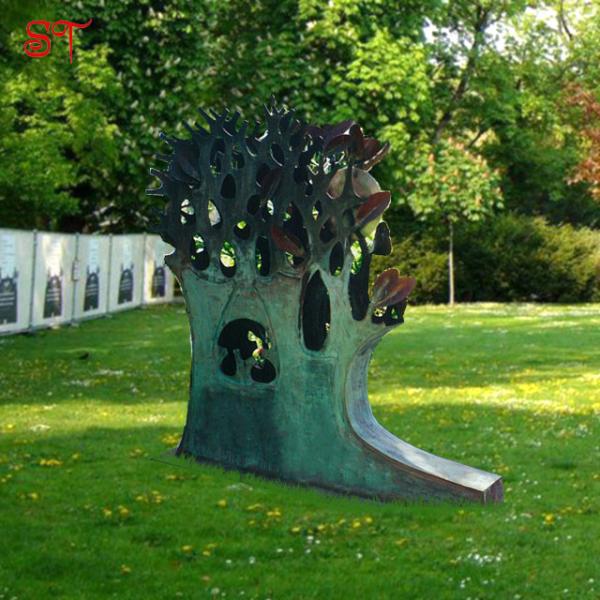 Garden Customized Abstract art Green Tree Branch Shape Stainless Steel Statue New Design Outdoor Patio Yard Decoration