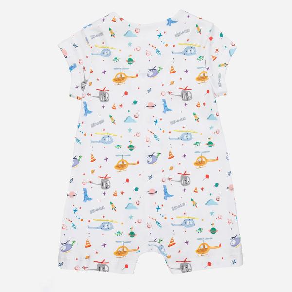 Summer Cotton Short Sleeve Plain Printed Baby Girl Boy Rompers Infant Jumpsuits