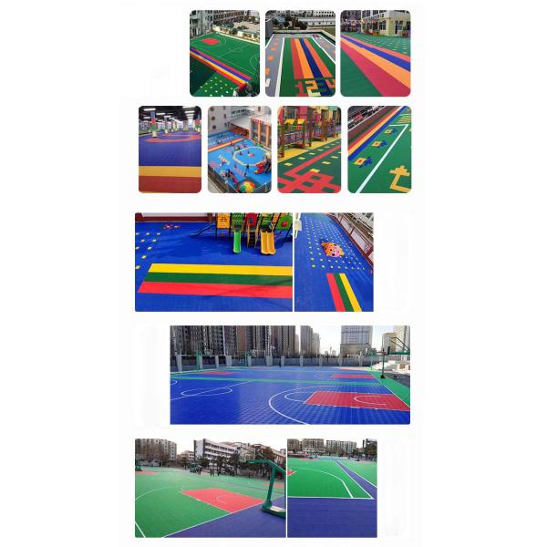 Weatherproof PP Suspended Flooring Modular Interlocking Floor Tiles 12 inches Sports