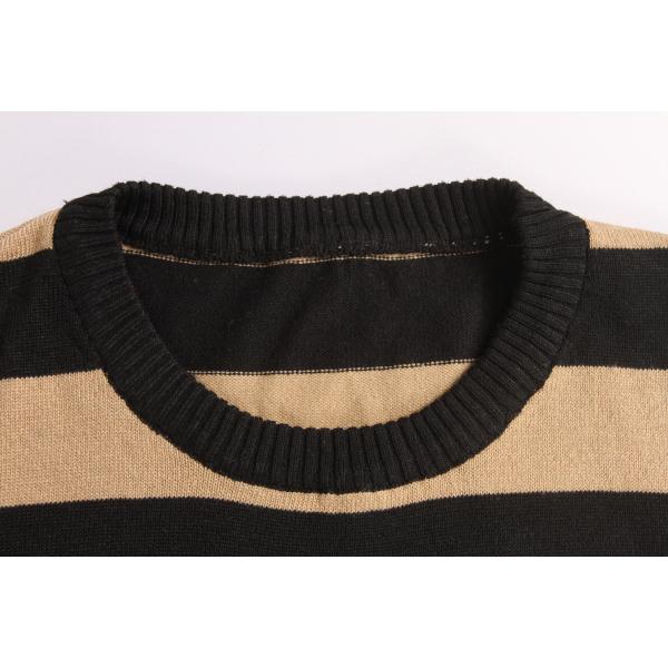 Polyester Womens Striped Long Sleeve Sweater For Autumn