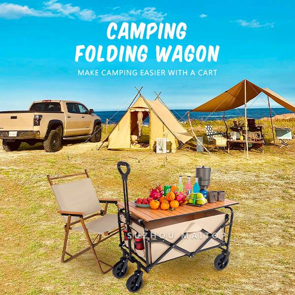 Folding wagon cart in open position