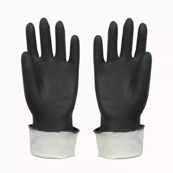 Wholesale industrial latex gloves anti-slip latex chemical industrial heavy latex gloves