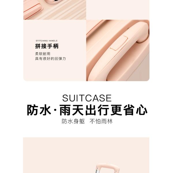 777 Pastel-Colored Suitcase with Multi-Directional Wheels Lightweight Pink Carry-On with Retractable Handle Combination Lock Travel Suitcase Trending