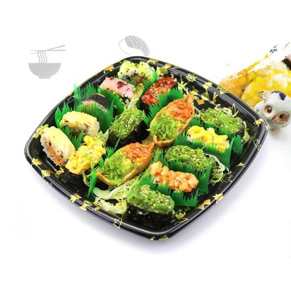 Square Sushi Blister Take Out Meal Box Disposable Plastic Packing With Printing For Party