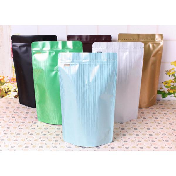 Custom Printing Aluminum Foil Stand Up Pouch Valve Sealed Coffee Bags 250g / 500g