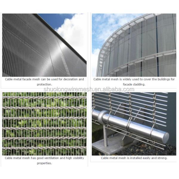 SHUOLONG Stainless Steel Cable Mesh Curtain Antirust PVD Surface