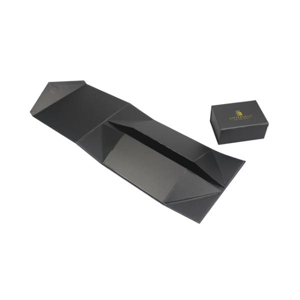 Luxury Matte Black Magnetic Folding Hot Foil Logo Apparel Custom Clothing Boxes Packaging Box