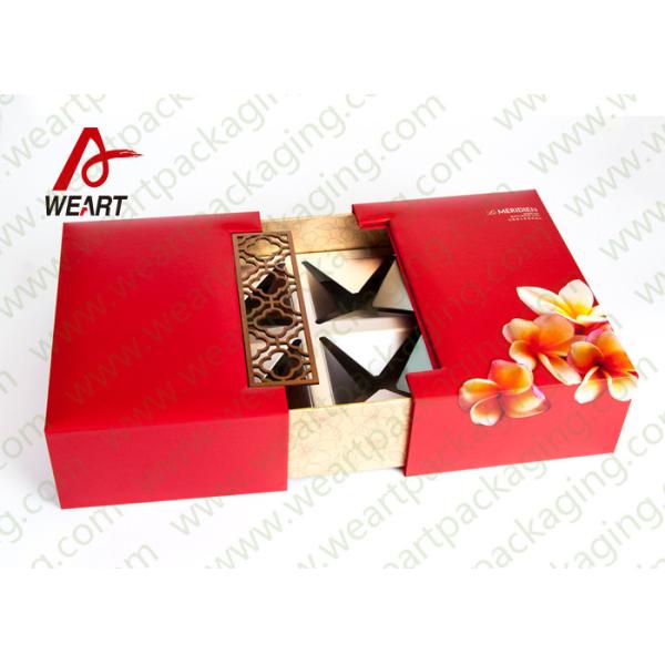 Yellow Fabric Personalised Gift Wrap Box , Special Printing Window Paper Box