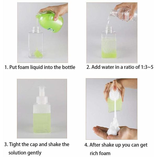 Clear Transparent PP Foaming Soap Bottle Refillable Leakage Proof