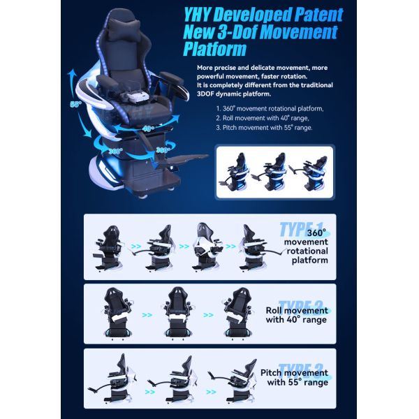 High Profit 9D Virtual Reality VR Game Machine Single VR 360 Motion Simulator Rotating Chair for VR Cinema