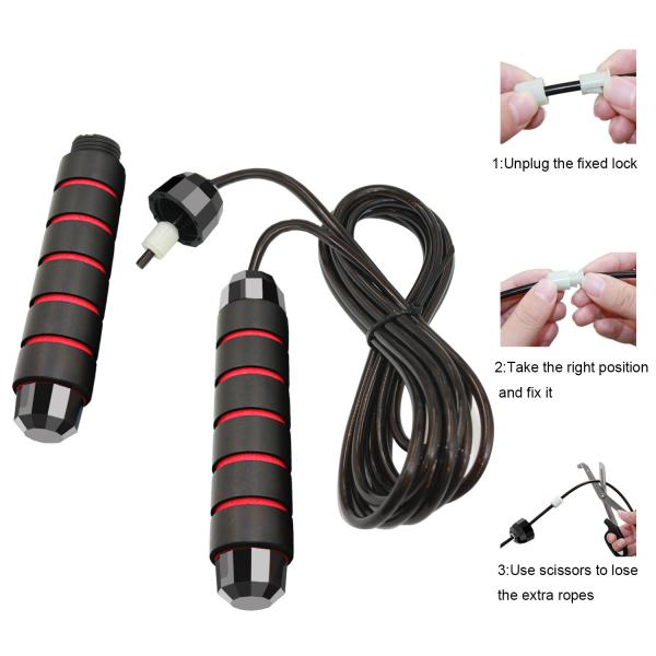 0.5lb Memory Foam Weighted Handle Jump Rope For Beginners Workout 8 Ft