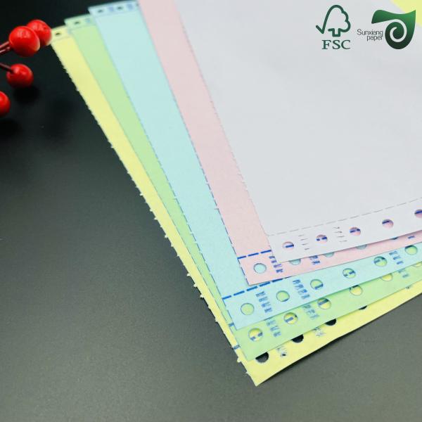 FSC Printable NCR Copy Paper White Pink Yellow For Bank Statements Carbonless Copy Paper