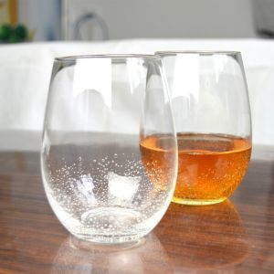 500ml Transparent Stemless Whiskey Tumbler Glasses , Wine Glass Tumbler