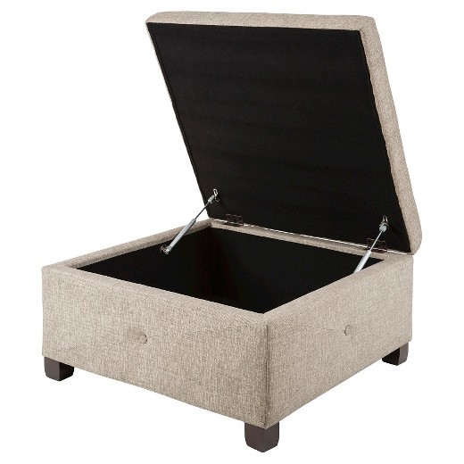Square fabric tufted ottoman with hinges storage ottoman fabric cube ottoman