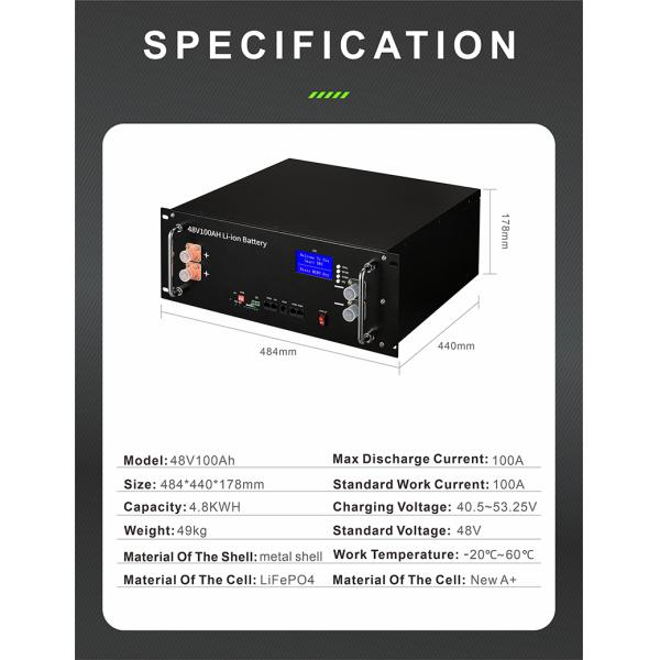16s Bms Lifepo4 Inverter Solar Battery Li Ion Batteries Lithium Batteries 48v 100ah