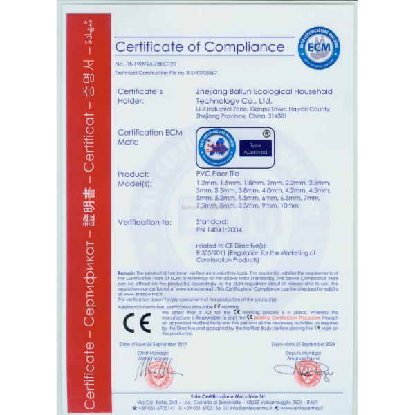 Easy Installation Unilin Click Lock SPC Hybrid Vinyl Flooring with Cork in Brown Color