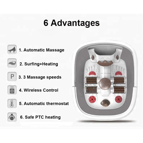 Wireless Control Automatic Foot Massage Bath Machine Thermalstat And Rolling PTC Heating
