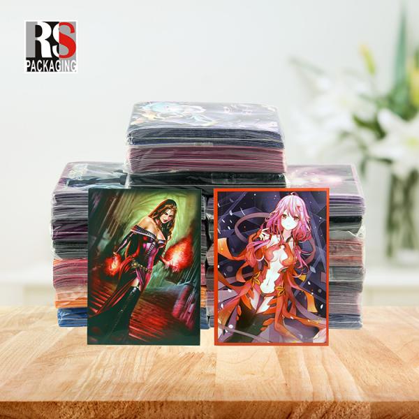 Holographic Yugioh MTG Trading Card Sleeves Flat Pocket Bag Customized Logo