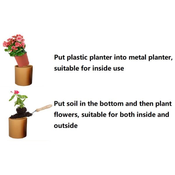 304 Stainless Steel Garden Pots Rose Gold Brushed Steel Plant Pots