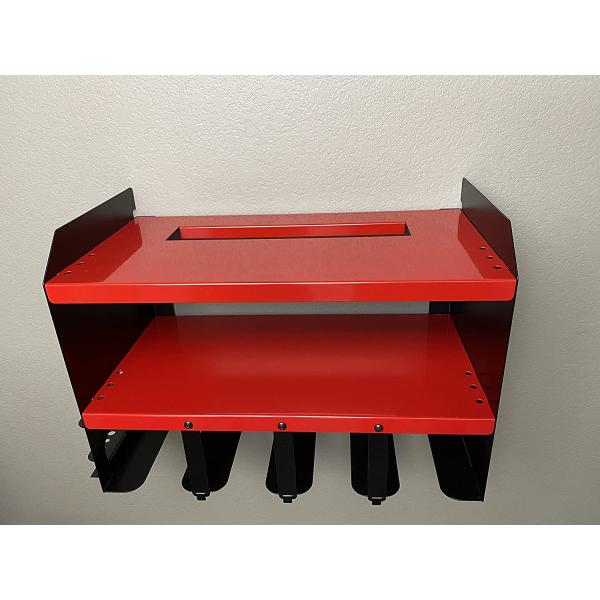 Wall Mount Garage Storage Rack Non-folding Drill Holder with Magnet Bar Organization Bin
