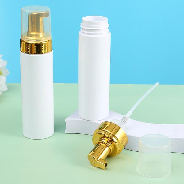 100ml/120ml/150ml/200ml PET Plastic Mousse Bottle Facial Cleanser Pressing Foaming Container with Pump Sprayer Seal