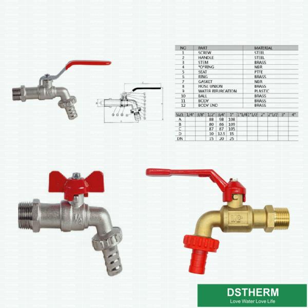 Brass Color Brass Tap Customized Brand Middle Weight Brass Ball Bibcock Valve