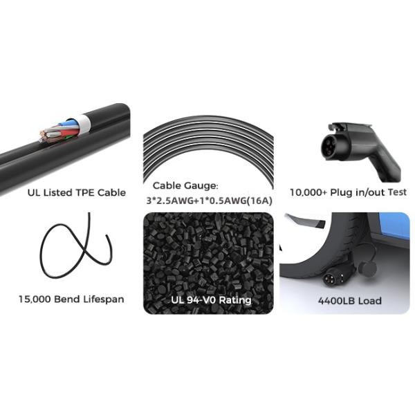 SAE J1772 EV Connector 16A 32A 40A 50A Type 1 EV Plug For US Standard Electric Vehicle Charging Station EV Cable Plug