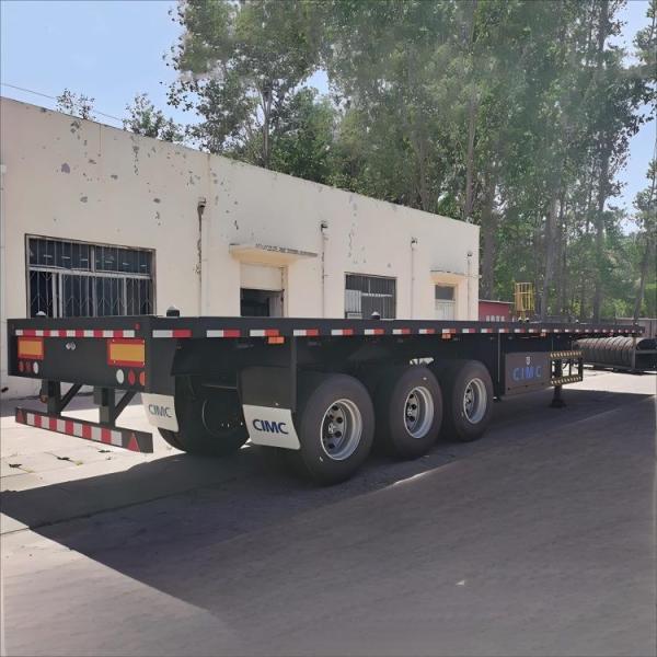 CIMC 3 Axles Or Customization with 3mm 4mm Grain Plate Platform 20ft 40ft Container All Kind Of Cargo Flatbed Truck Semi Trailer