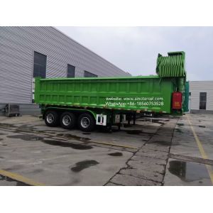 Quality SINOTERCEL 3 Axle 25CBM rear-tipping self-unloading semi-trailer with tarpaulin system for sale