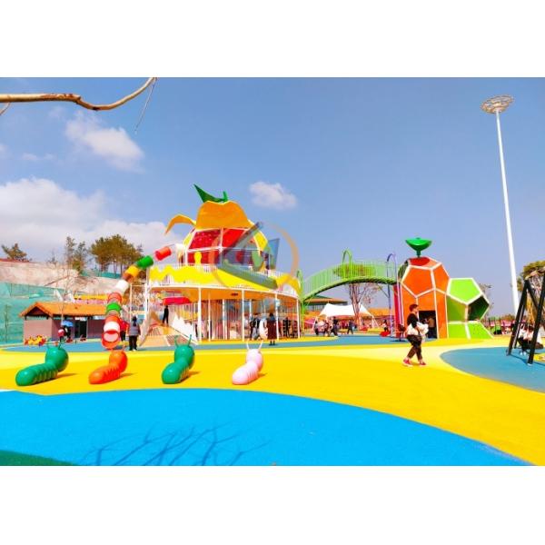Commercial Outdoor Playground Set Non Power Outdoor Playground 35x25m For Land Park